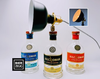 Lampa stołowa w kształcie whisky wykonana z prawdziwej butelki whisky – Ręcznie wykonana lampa z recyklingu o ciepłym świetle – Pomysł na prezent dla miłośników whisky