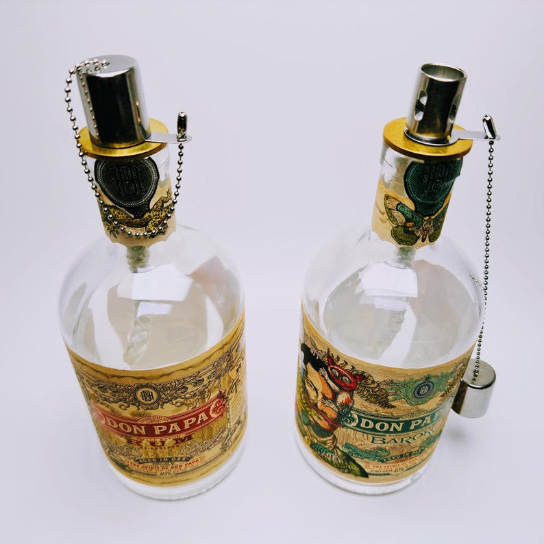 Don Papa Rum Oil Lamp | Handmade Oil Lamp from Don Papa Bottle | Upcycled Decor | Unique Gift image 5