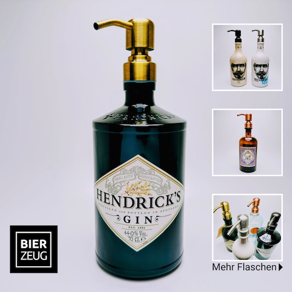 Gin-Seifenspender “GinBubbler” | Upcycling Pumpspender aus Gin-Flaschen | Nachfüllbar mit Seife, Spüli, Lotio, Bartöl | Bad Deko Geschenk