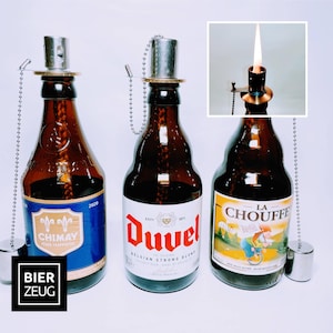 Craftbier-Öllampe | Handgemachte Öllampe aus Craftbeer-Flaschen | Upcycling | Handgemacht | Individuell | Geschenk | Deko | H:22-25cm