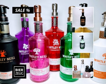 SALE: Seifenspender aus Gin-, Rum und Whisky-Flaschen - Upcycling Geschenk - Spender für Seife, Bartöl, Spüli oder Lotion- REDUZIERT