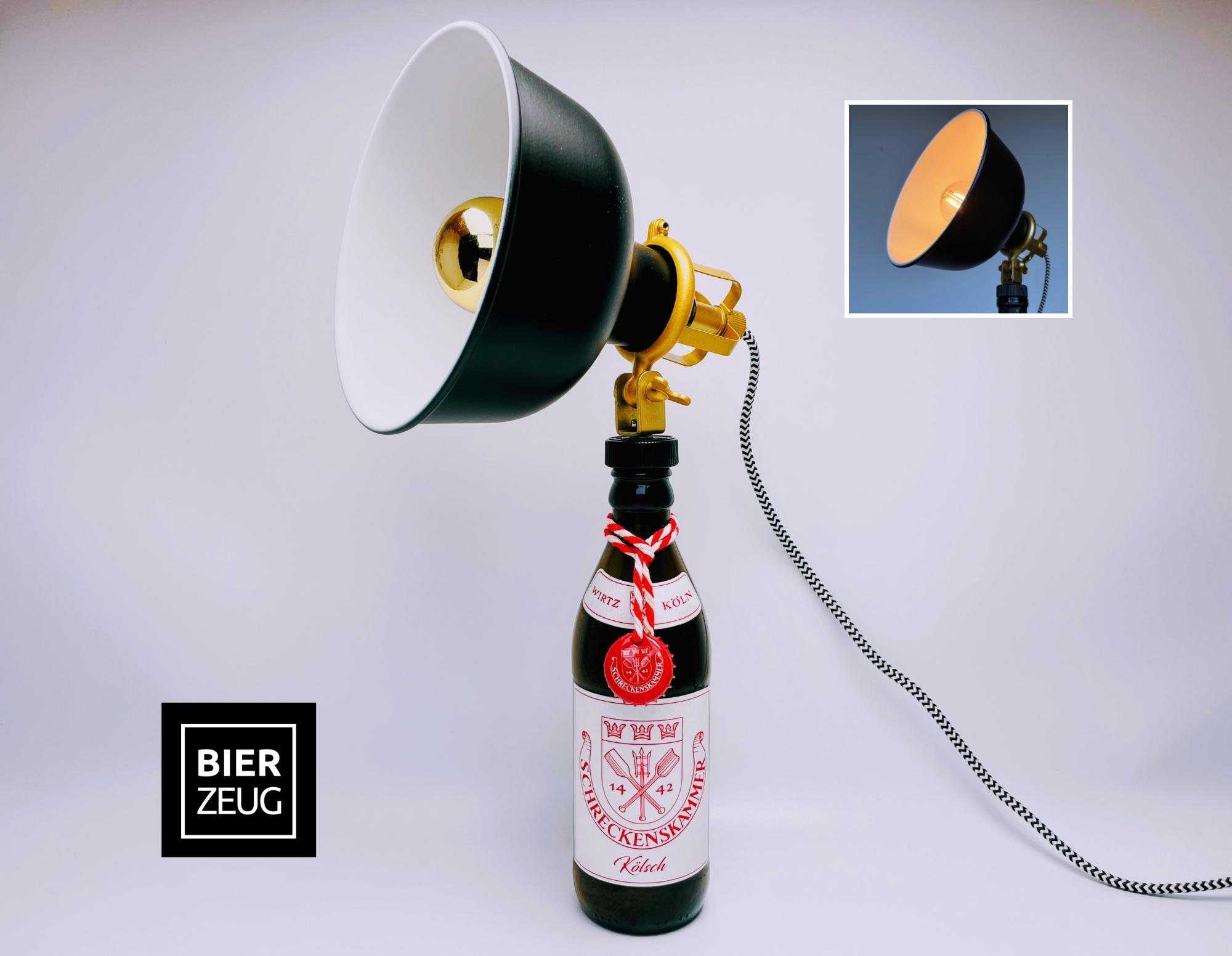 Kölsch Lamp "Kölsche Funzel" | Handmade Table Lamp from Beer Bottle | Upcycled Decor Light | Perfect Gift for Beer and Cologne Fans