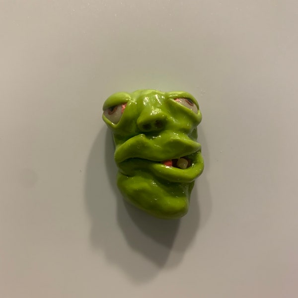 Weird Little Guy Fridge Magnet - Light Green - Glow in The Dark Eyes