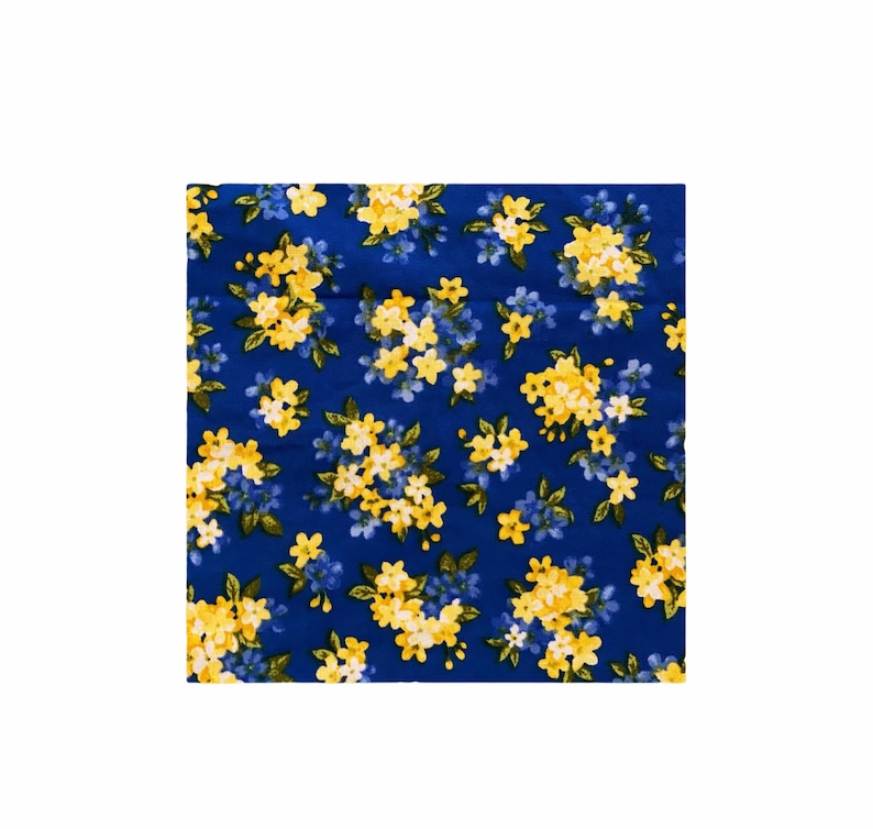 Lovely Blue Yellow Flower Scrunchie