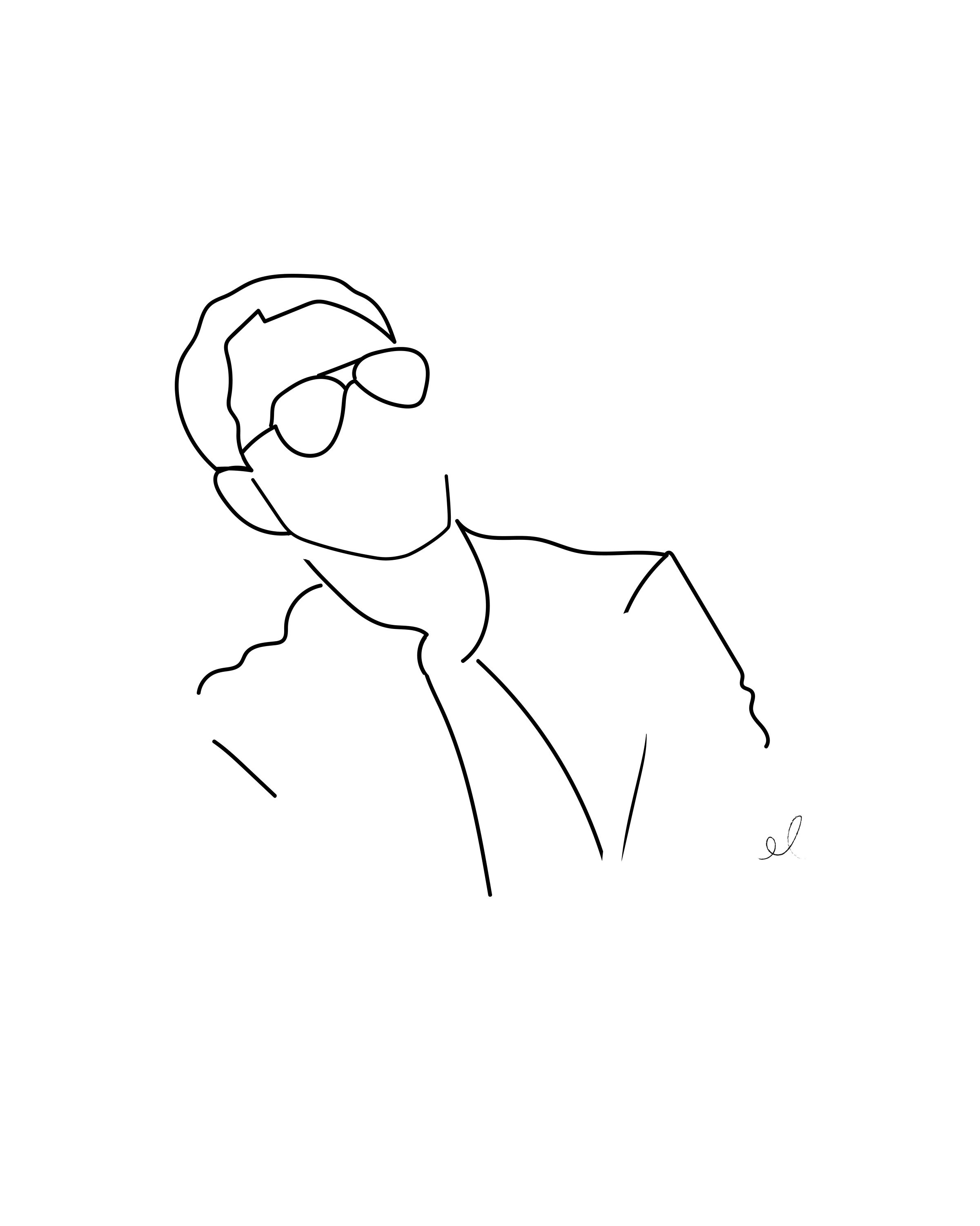 Body Art Line Drawing Line Art Man Line Drawing Man Line Etsy