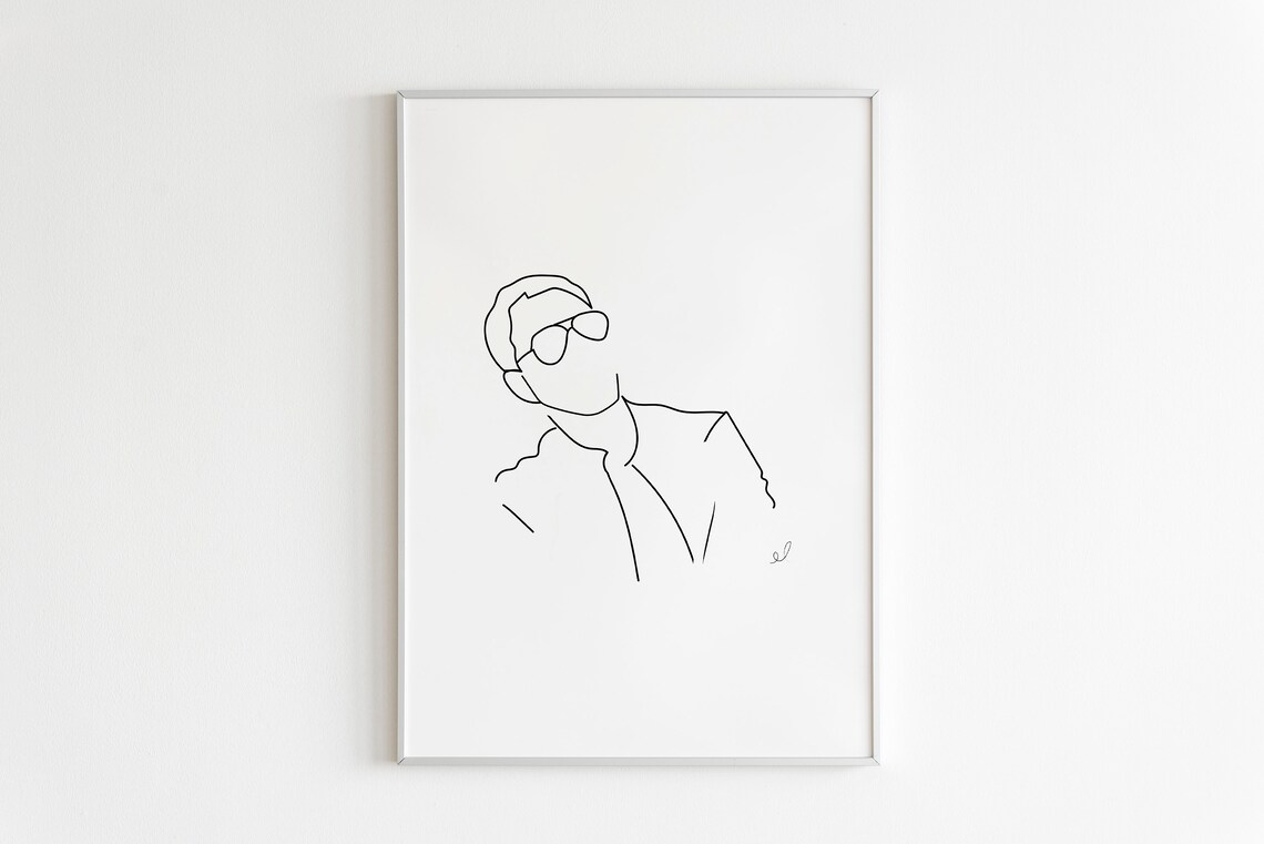 Body Art Line Drawing Line Art Man Line Drawing Man Line Etsy