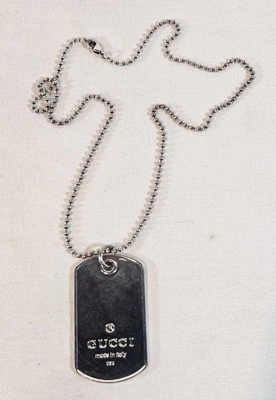 Gucci Necklace Dog Tag - Etsy