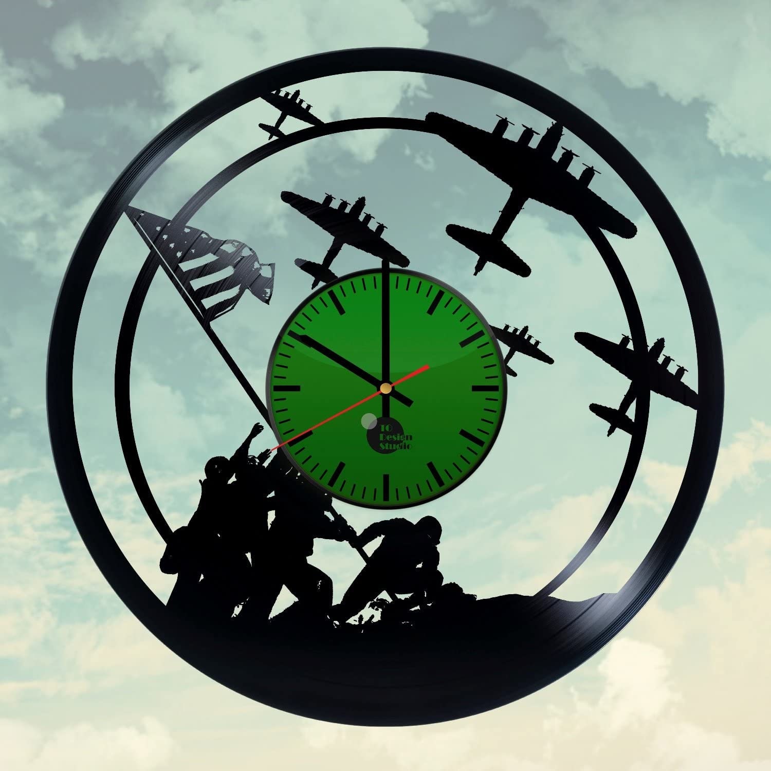 US Navy Wall Clock Vinyl Record Us Navy Flag Us Navy Officer Etsy