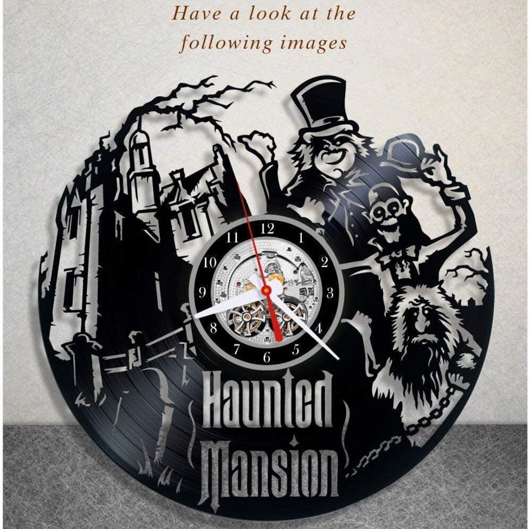 Vinyl Record Wall Clock Haunted Mansion Room Wall Art - Etsy