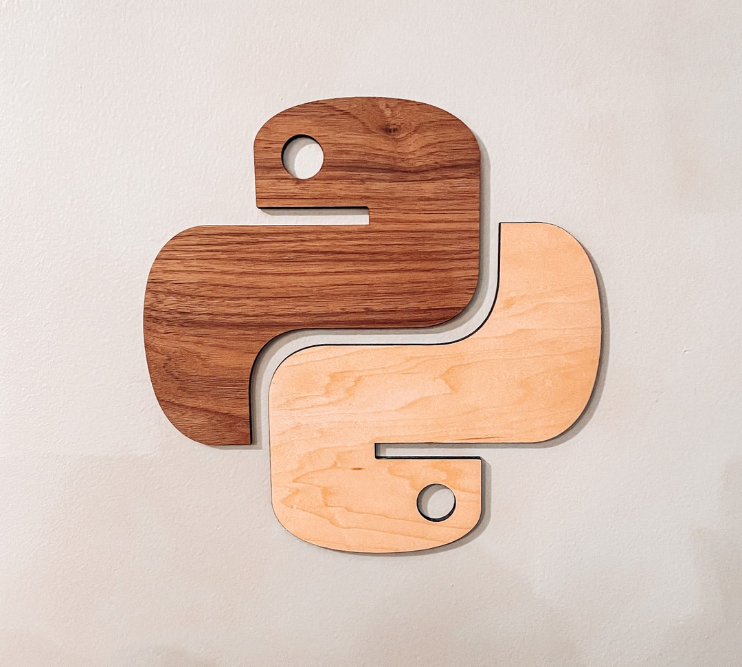 Python Logo Walnut & Maple Wall Decor - Etsy