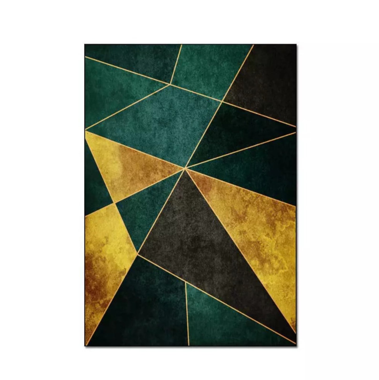 Carpet Modern Gold Geometric Rug Home Decore Etsy