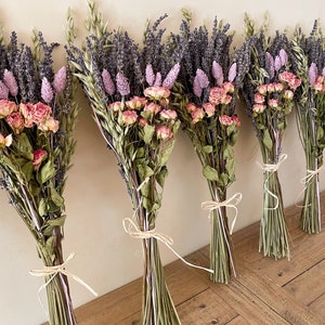 Lavender & Dried Rose Bouquet UK | Lilac Pink Dried Flowers | Spring Bunch | Gifts for Her