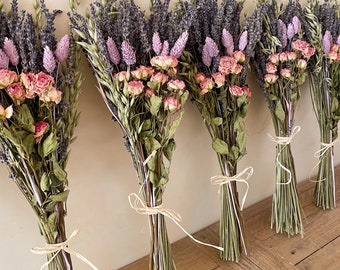 Lavender & Dried Rose Bouquet UK | Lilac Pink Dried Flowers | Spring Bunch | Gifts for Her