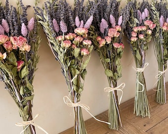 Lavender & Dried Rose Bouquet UK | Lilac Pink Dried Flowers | Spring Bunch | Gifts for Her