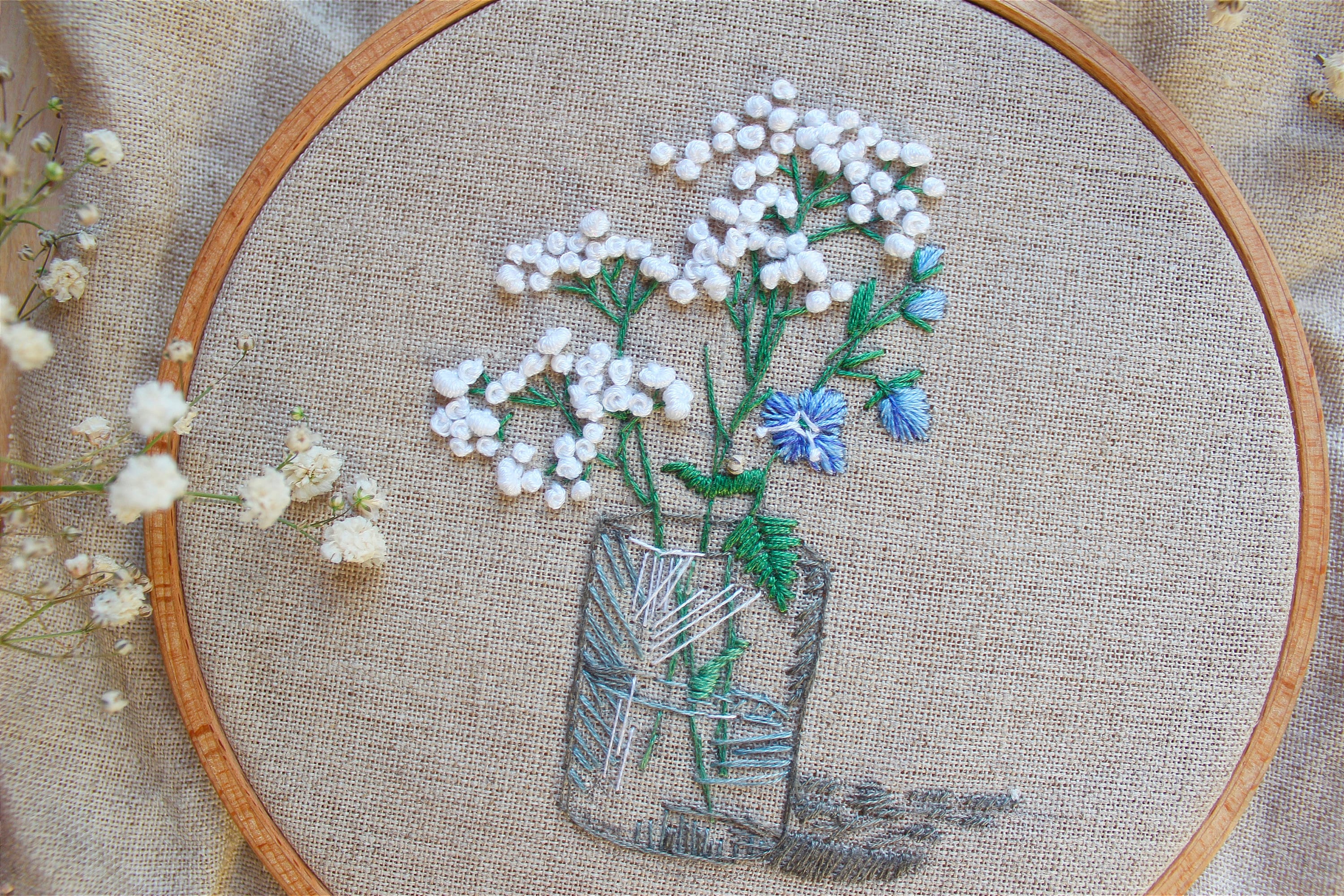 Gypsophila Embroidery Skirt ジプソフィア Embroidery Skirt Magnolia Pearl Floral Chrystal Skirt