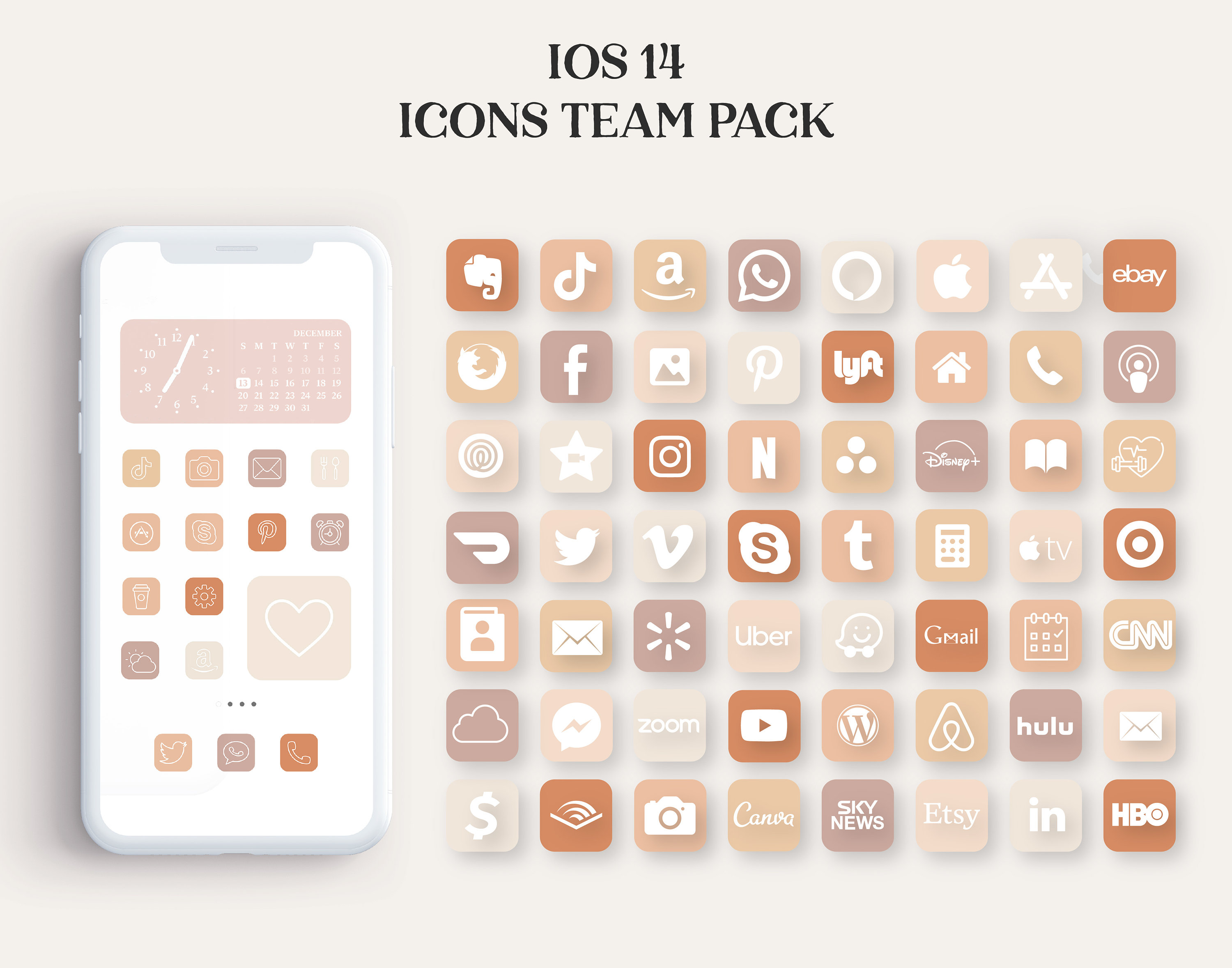 IOS 14 Aesthetic Icons In Neutral Colors Boho Icon IOS 14 App | Etsy