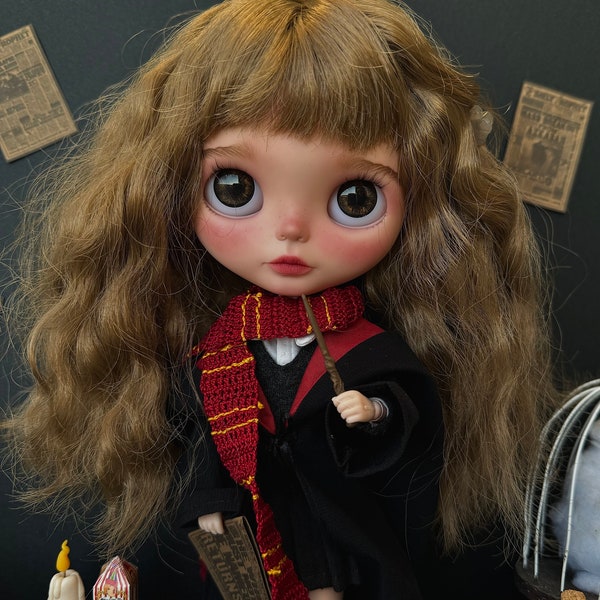 Custom ooak blythe doll (base original gsc blythe ‘dear forest deer’) and her accessories
