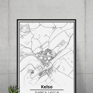 Kelso Scotland Map Poster Unframed Scottish Print Map Wall | Etsy