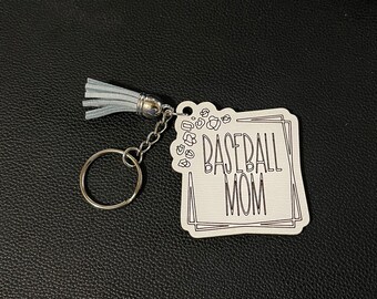Sports Keychains.  Sports Mom Keychain.  Baseball Mom.  Soccer Mom.  Softball Mom.