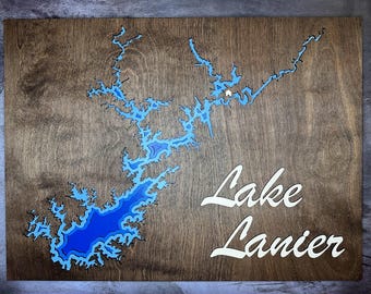 Georgia Lakes.  Various Lakes.  Lake Maps.  Wall Art.  Lake Life.  Custom Available.