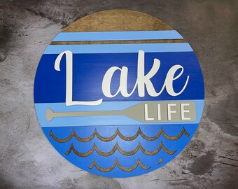 Lake Life Door Hanger.  Welcome Sign.