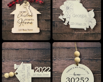 Realtor Inspired Ornaments. Home Ornaments.  Address Ornaments.  Zipcode Ornament