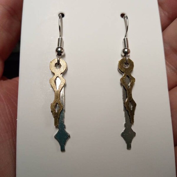 Steampunk clock hands earrings