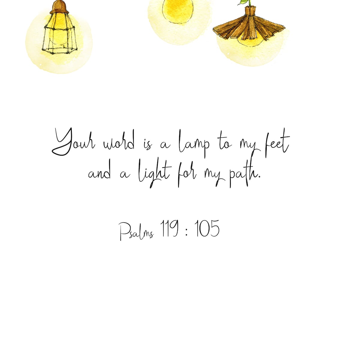 Psalms 119:105 Printable Bible Verse Baptism Gifts - Etsy
