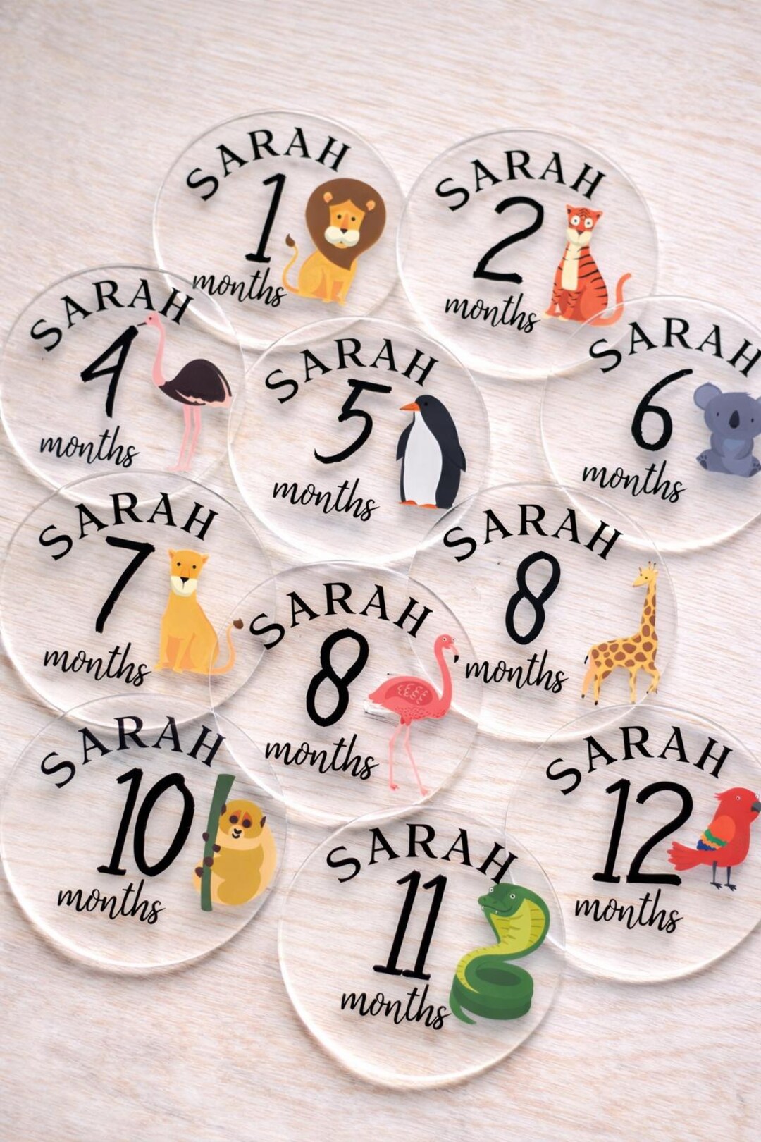 Personalized Baby Monthly Milestone Markers | Photo Props, Custom Name ...