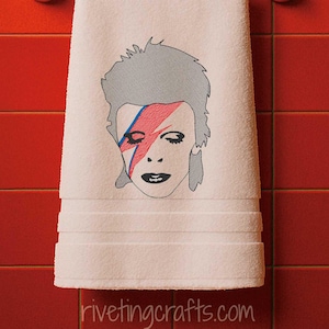 David Bowie Hand Towel: Glam Rock Kitchen Decor, Music Fan Gift