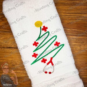 Stethoscope Christmas Tree Towel: Medical Holiday Decor