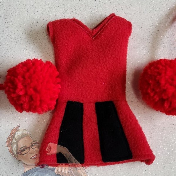 Cheerleader with Pom Poms Elf/Doll Clothing