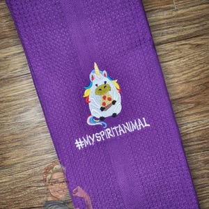 My Spirit Animal Hand Towel Design – Unicorn Pizza Towel, Cute Towel, Fun Gift, #MySpiritAnimal, Unicorn Lover Gift, Funny Towel
