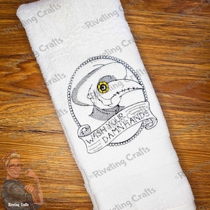 Plague Doctor Wash Your Hands Hand Towel - Funny Spooky Pandemic Hygiene Gift