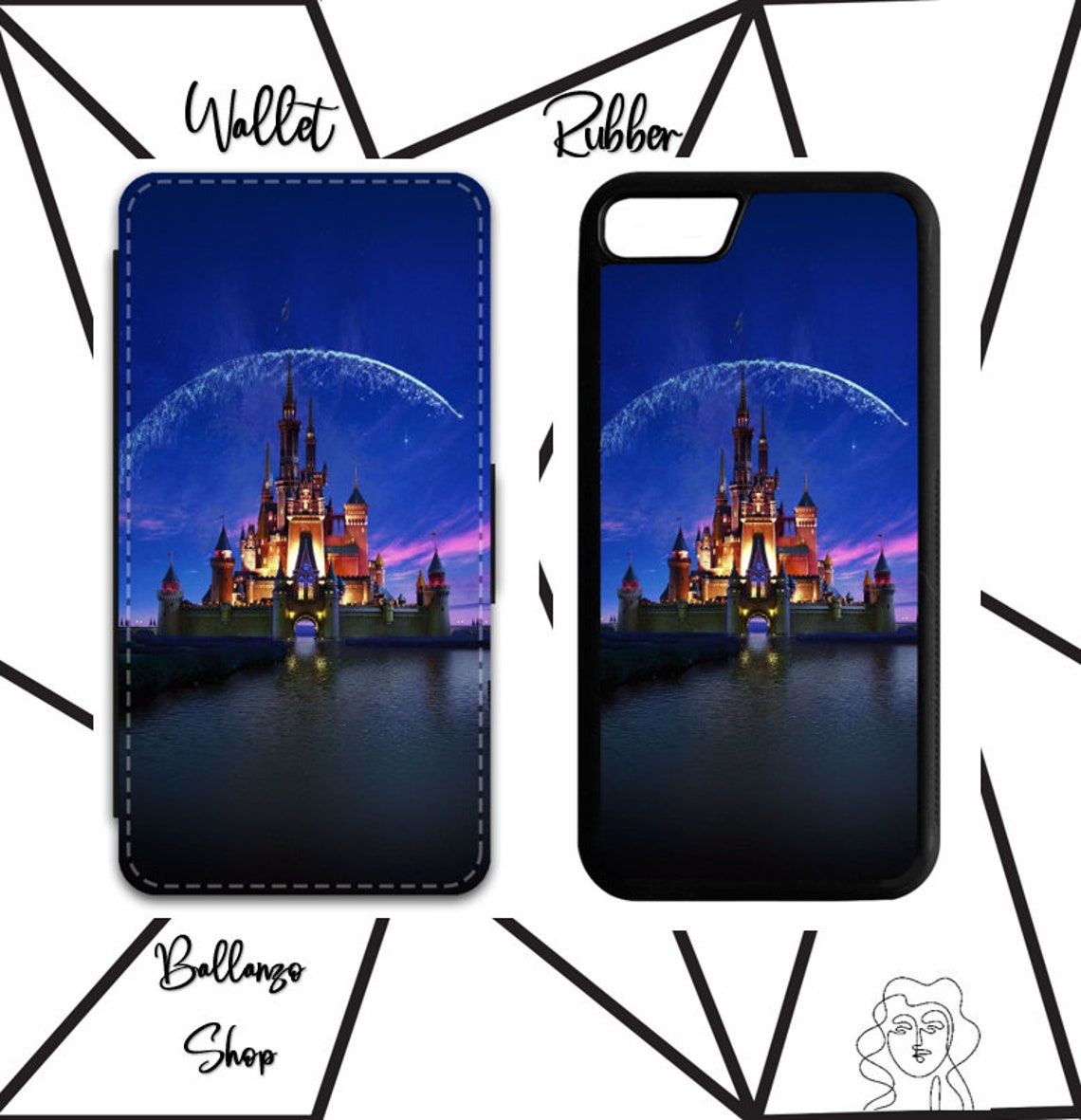 Disney Wallet Case Disney Castle Iphone 7 8 X XR Wallet Phone Etsy