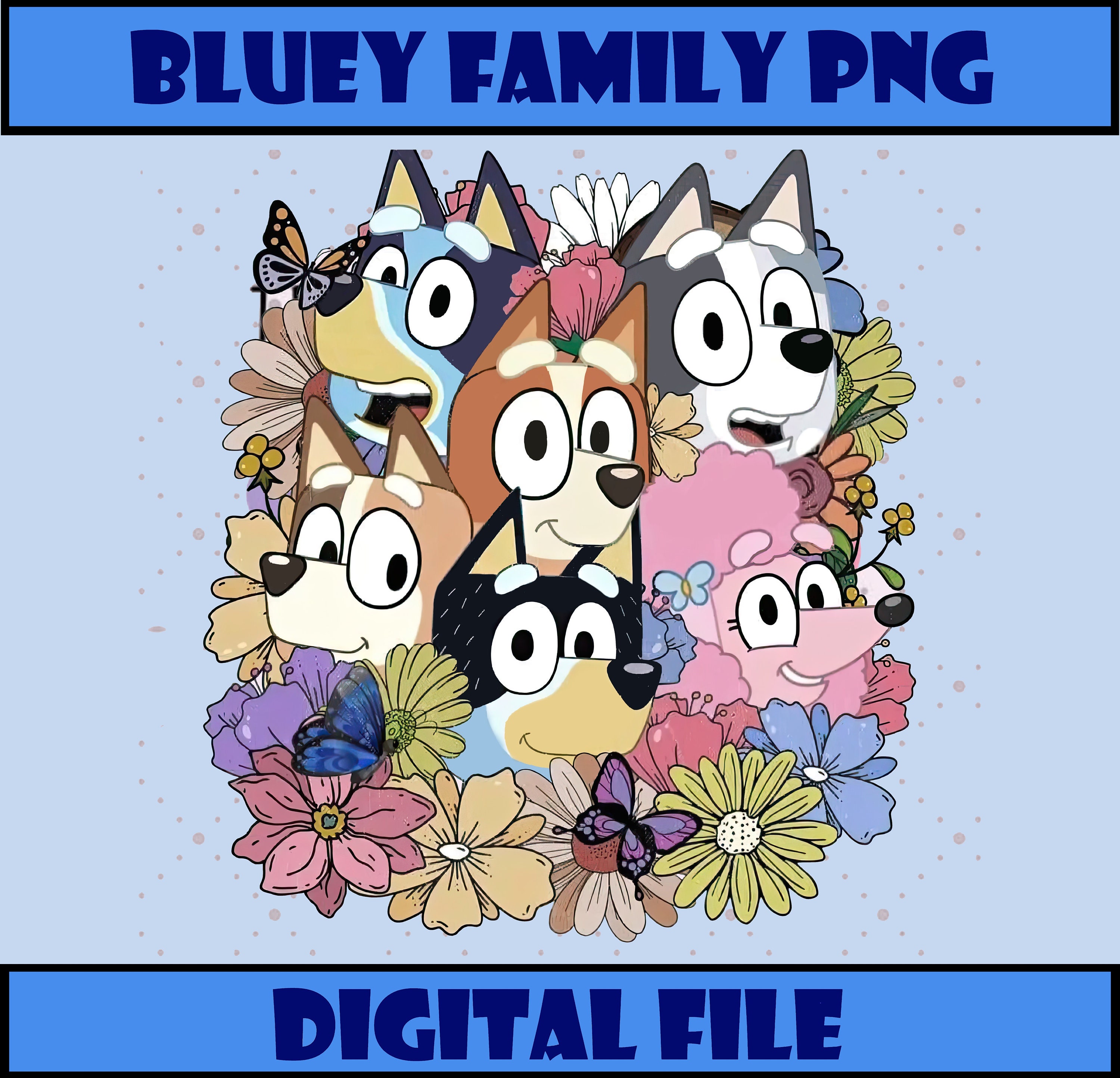 Bluey Friends PNG, Bluey Family PNG, Bluey Png, Bluey Bingo Png, Bluey