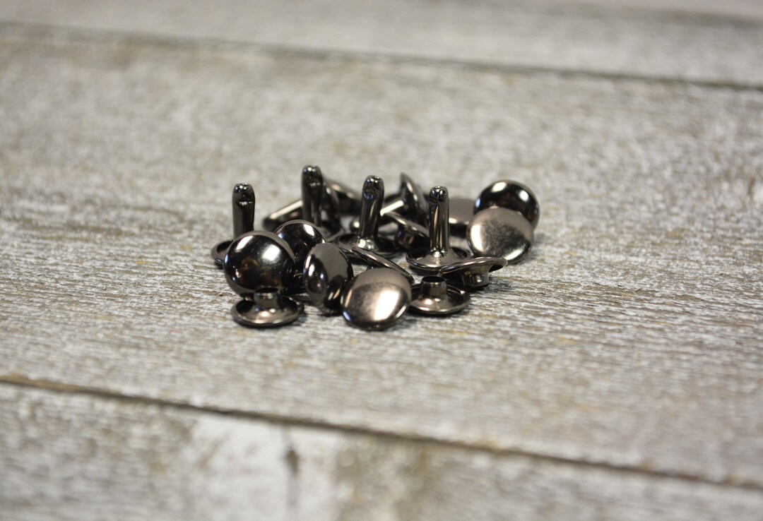 Gun Metal Riveter 100 Sets Rivets, Gun Metal Double Cap Rivets, Gun Metal Leather Rivets ...