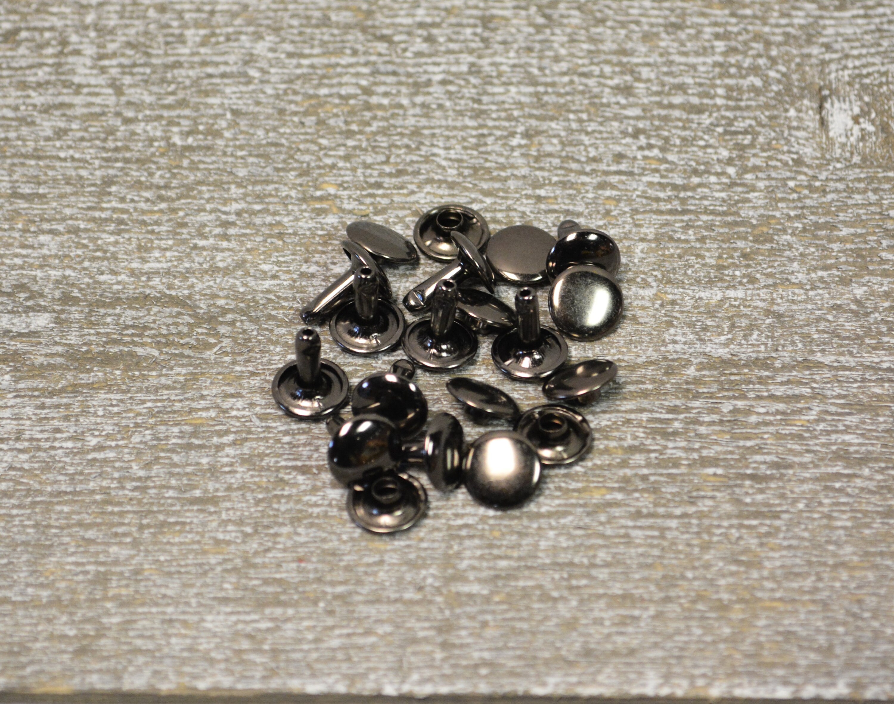 100 Sets Rivets, Gun Metal Double Cap Rivets, Gun Metal Leather Rivets ...