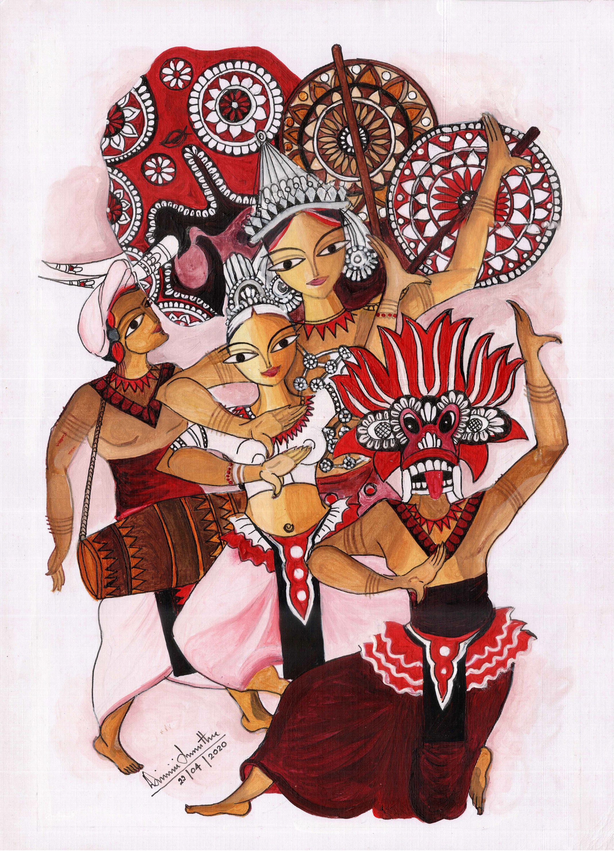 Print of an original acrylic canvas painting of traditional Etsy