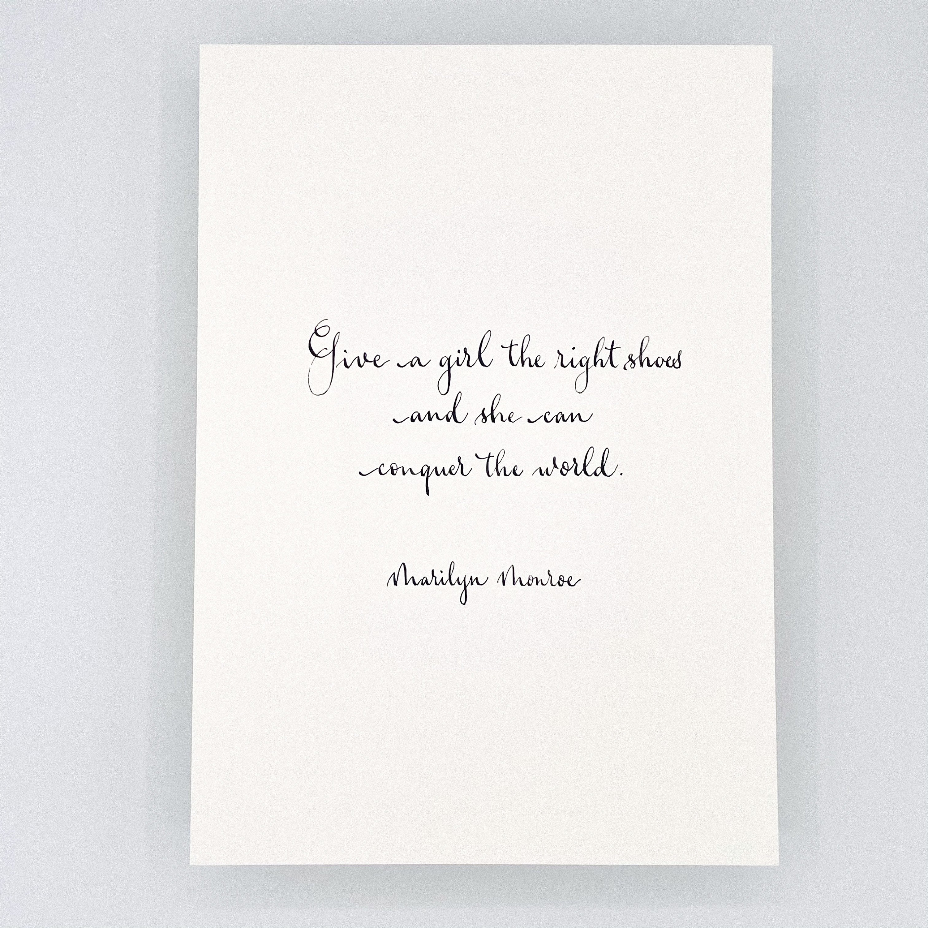 Affiche Calligraphiée à La Plume, Citation Marilyn Monroe