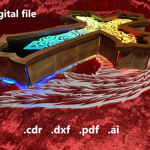 LED cross with wings, lasercut cut file