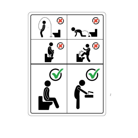 Toilettes règles Toilet Rules Digital File Etsy