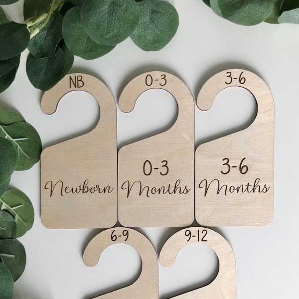 Kids Clothing Closet Dividers | Baby Closet Organization Hangers | Wood Clothes Dividers | Sizing Organization