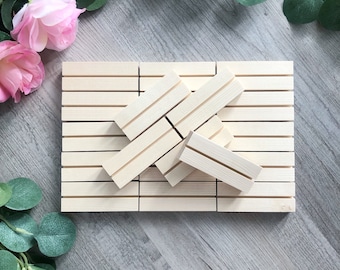 Wood stands 1/8” slit | Acrylic sign wood stands | Table number holders | Table number stands | Jewelry Display | Earring Card Holder