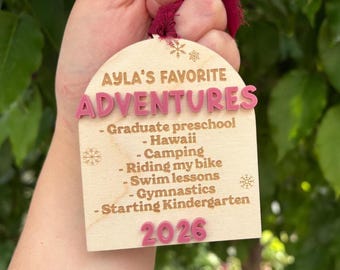 Favourite adventures ornament memory of the year favourite things personalized gift
