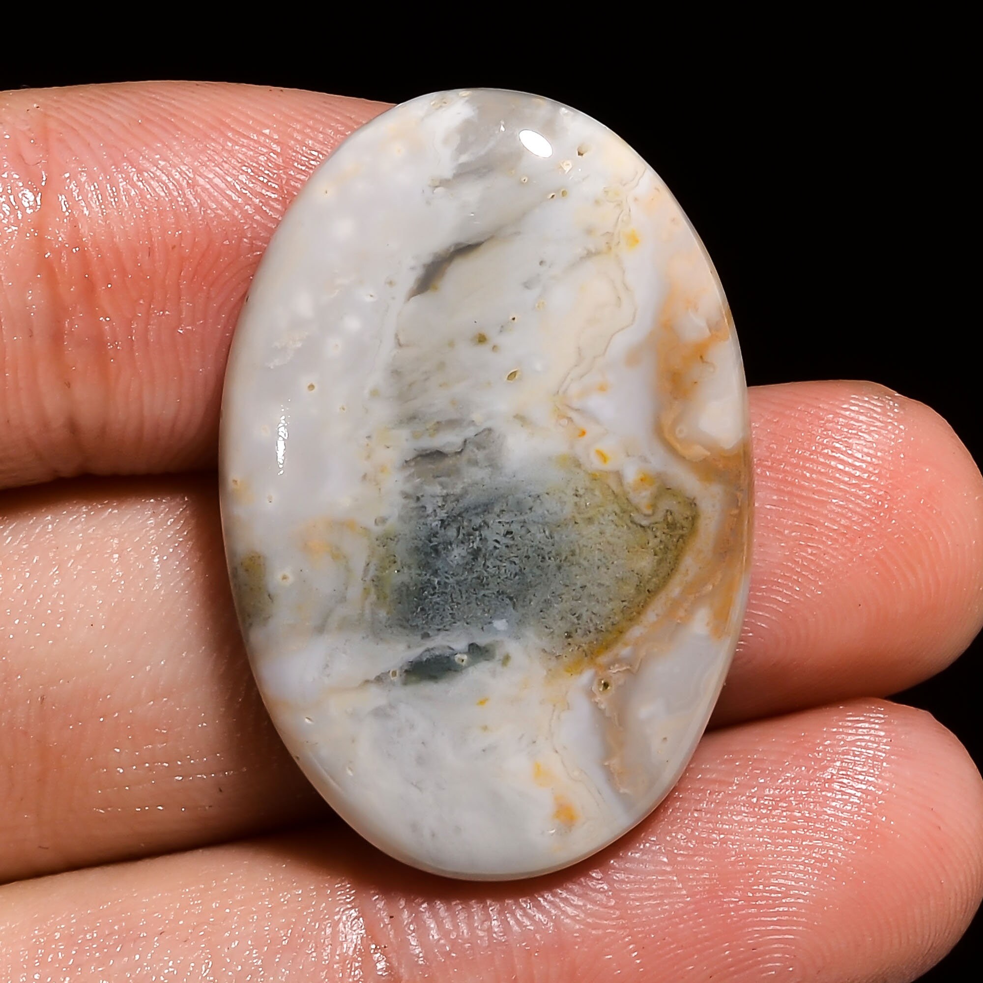 Mind Blowing Top Grade Quality 100% Natural Ocean Jasper Oval Shape Cabochon Loose Gemstone For Making Jewelry 51 Ct 44X27X6 mm Z-1891