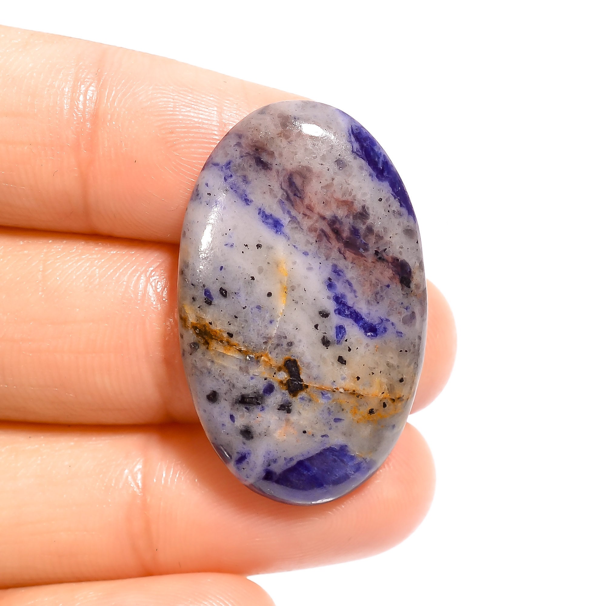 32X19X5 mm K2981 Dazzling Top Grade Quality 100 Natural Sodalite Oval