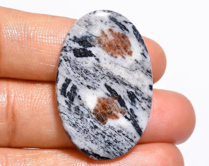 Beautiful Top Grade Quality 100% Natural Hornblende Pear Shape Cabochon Loose Gemstone For Making Jewelry 24.5 Ct 35X18X5 mm AH-1489