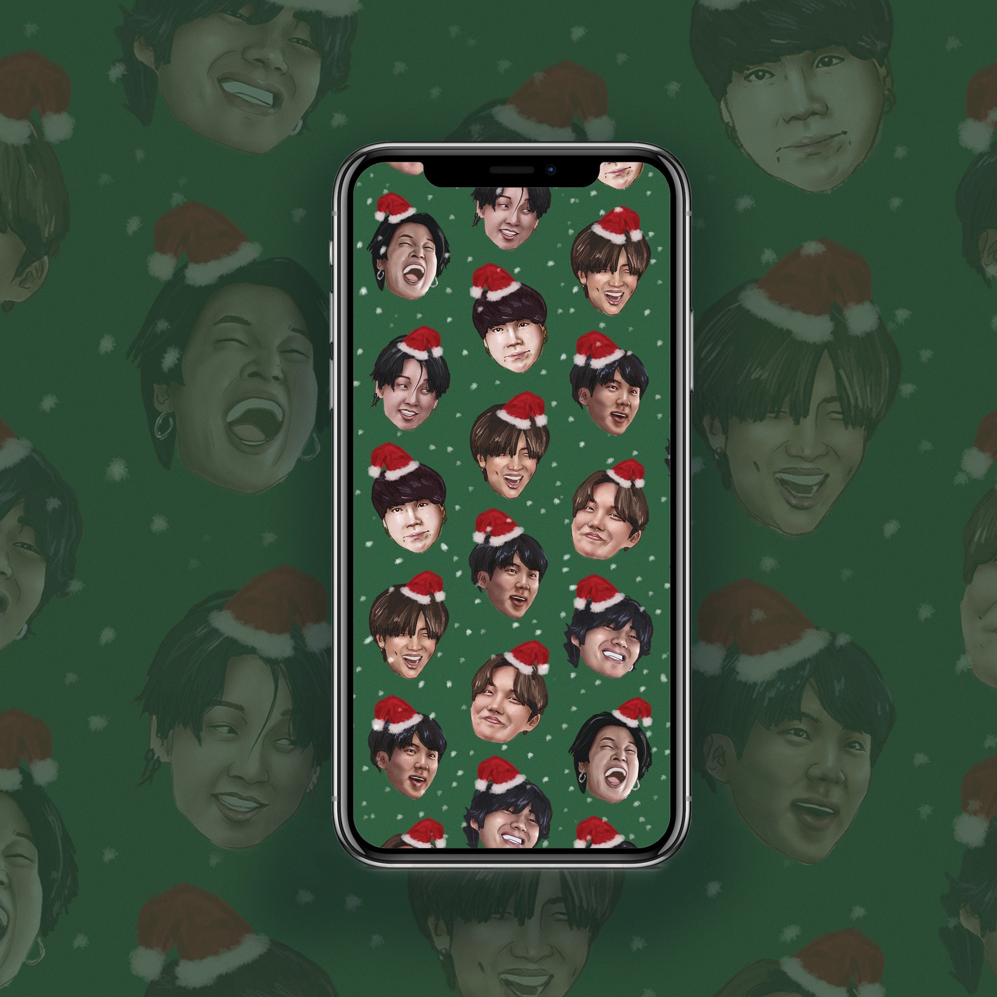 2 BTS クリスマス 携帯壁紙 | デジタルインスタントダウンロード