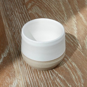 Small Espresso Cup - Hand-Thrown Stoneware - Small Beaker - Matt White Glaze